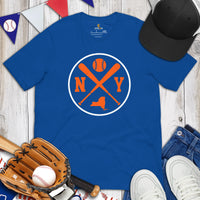 Vintage New York Baseball Emblem Fanatic T-Shirt: Gift Ideas for Him & Her, Baseball Enthusiasts & Lovers - Retro Game Day Tee - True Royal