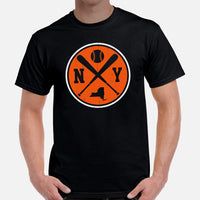 Vintage New York Baseball Emblem Fanatic T-Shirt: Gift Ideas for Him & Her, Baseball Lovers & Enthusiasts - Retro Game Day Shirt - Black, Men