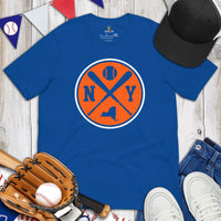Vintage New York Baseball Emblem Fanatic T-Shirt: Gift Ideas for Him & Her, Baseball Lovers & Enthusiasts - Retro Game Day Shirt - True Royal
