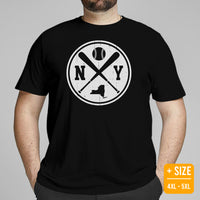 Vintage New York Baseball Emblem Fanatic T-Shirt: Gift Ideas for Him & Her, Baseball Lovers & Enthusiasts - Retro Style Game Day Shirt - Black, Plus Size