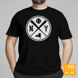 Vintage New York Baseball Emblem Fanatic T-Shirt: Gift Ideas for Him & Her, Baseball Lovers & Enthusiasts - Retro Style Game Day Shirt - Black, Plus Size