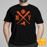 Vintage New York Baseball Emblem Fanatic T-Shirt: Ideal Gifts for Him & Her, Baseball Lovers & Enthusiasts - Retro Game Day Shirt - Black, Plus Size