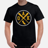 Vintage Oakland Baseball Emblem Fanatic T-Shirt: Gift Ideas for Him & Her, Baseball Enthusiasts & Lovers - Retro Style Game Day Tee - Black, Men