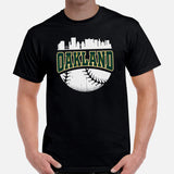 Vintage Oakland Skyline Baseball Fanatic Shirt: Gift Ideas for Him & Her, Baseball Lovers & Enthusiasts - Retro Style Game Day Tee - Black, Men
