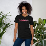 Camping & Hiking T-Shirt - Flamingo Shirt - Presents, Gift Ideas for Bird Lovers, Birdwatchers, Birders - Vintage Pink Flamingos T-Shirt - Black