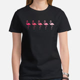 Camping & Hiking T-Shirt - Flamingo Shirt - Presents, Gift Ideas for Bird Lovers, Birdwatchers, Birders - Vintage Pink Flamingos T-Shirt - Black