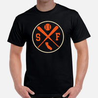 Vintage San Francisco Baseball Emblem Fanatic T-Shirt: Gift Ideas for Him & Her, Baseball Enthusiasts & Lovers - Retro Game Day Tee - Black, Men