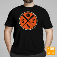 Vintage San Francisco Baseball Emblem Fanatic T-Shirt: Gift Ideas for Him & Her, Baseball Lovers & Enthusiasts - Retro Game Day Shirt - Black, Plus Size