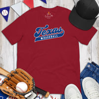Vintage Texas Baseball Fanatic Shirt: Gift Ideas for Him & Her, Baseball Lovers & Enthusiasts - Retro Style Game Day Tee - Cardinal