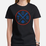 Vintage Toronto Baseball Emblem Fanatic T-Shirt: Gift Ideas for Him & Her, Baseball Enthusiasts & Lovers - Retro Style Game Day Tee - Black, Women