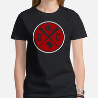 Vintage Washington Baseball Emblem Fanatic T-Shirt: Gift Ideas for Him & Her, Baseball Lovers & Enthusiasts - Retro Style Game Day Tee - Black, Women
