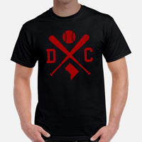 Vintage Washington Baseball Emblem Fanatic T-Shirt: Ideal Gifts for Him & Her, Baseball Lovers & Enthusiasts - Retro Style Game Day Tee - Black, Men