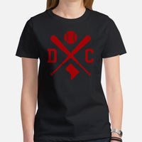 Vintage Washington Baseball Emblem Fanatic T-Shirt: Ideal Gifts for Him & Her, Baseball Lovers & Enthusiasts - Retro Style Game Day Tee - Black, Women