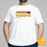 Washington Est.1932 Football Fanatic Vintage Graphic Shirt: Ideal Gifts for Him & Her, Football Fans - Game Day Tee - White, Plus Size