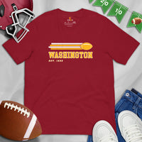 Washington Est.1932 Football Fanatic Vintage Graphic Shirt: Ideal Gifts for Him & Her, Football Fans - Retro Style Game Day Shirt - Cardinal