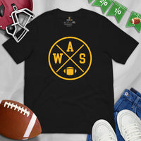 Washington T-Shirt - WA Shirt - Game Day Shirt - Football Tee - Vintage Football Shirt - Gift for Football Fan - Football Graphic T-Shirt - Black