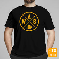 Washington T-Shirt - WA Shirt - Game Day Shirt - Football Tee - Vintage Football Shirt - Gift for Football Fan - Football Graphic T-Shirt - Black, Plus Size