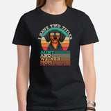 Weiner Dog Themed Clothes & Attire - Gifts for Dachshund Dog Lovers - Funny Canine Tee Shirts For Humans - Aunt And Weiner Mom T-Shirt - Black, Women