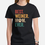 Weiner Dog Themed Clothes & Attire - Gifts for Dachshund Dog Lovers - Funny Canine Tee Shirts For Humans - Best Weiner Mom Ever T-Shirt - Black, Women
