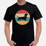 Weiner Dog Themed Clothes, Attire - Gifts for Dachshund Dog Moms, Dads & Lovers - Canine Tee Shirts For Humans - 80s Retro Vibe T-Shirt - Black, Men