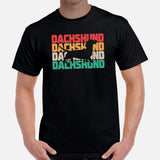 Weiner Dog Themed Clothes & Attire - Gifts for Dog Moms, Dads & Lovers - Canine Tee Shirts For Humans - Retro Dachshund T-Shirt - Black, Men