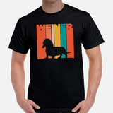 Weiner Dog Themed Clothes & Attire - Gifts for Dog Moms, Dads & Lovers - Funny Canine Tee Shirts For Humans - Retro Weiner T-Shirt - Black, Men