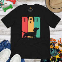 Weiner Dog Themed Clothes - Father's Day Gifts for Dog Dads & Lovers - Canine Tee Shirts For Humans - Vintage Dachshund Dad T-Shirt - Black