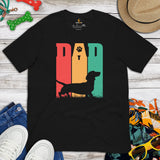 Weiner Dog Themed Clothes - Father's Day Gifts for Dog Dads & Lovers - Canine Tee Shirts For Humans - Vintage Dachshund Dad T-Shirt - Black