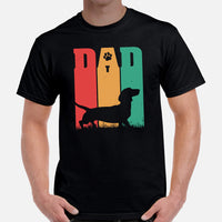 Weiner Dog Themed Clothes - Father's Day Gifts for Dog Dads & Lovers - Canine Tee Shirts For Humans - Vintage Dachshund Dad T-Shirt - Black, Men