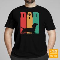 Weiner Dog Themed Clothes - Father's Day Gifts for Dog Dads & Lovers - Canine Tee Shirts For Humans - Vintage Dachshund Dad T-Shirt - Black, Plus Size