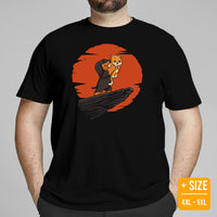 Weiner Dog Themed Clothes - Gifts for Cat & Dachshund Dog Moms, Dads & Lovers - Canine Tee Shirts For Humans - The Little King T-Shirt - Black, Plus Size