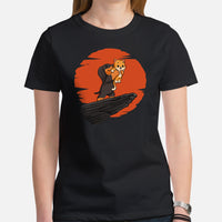 Weiner Dog Themed Clothes - Gifts for Cat & Dachshund Dog Moms, Dads & Lovers - Canine Tee Shirts For Humans - The Little King T-Shirt - Black, Women