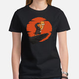Weiner Dog Themed Clothes - Gifts for Cat & Dachshund Dog Moms, Dads & Lovers - Canine Tee Shirts For Humans - The Little King T-Shirt - Black, Women