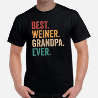 Weiner Dog Themed Clothes - Gifts for Dachshund Dog Lovers - Funny Canine Tee Shirts For Humans - Best Weiner Grandpa Ever T-Shirt - Black, Men
