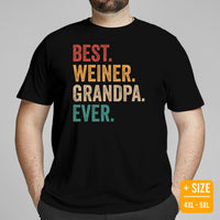 Weiner Dog Themed Clothes - Gifts for Dachshund Dog Lovers - Funny Canine Tee Shirts For Humans - Best Weiner Grandpa Ever T-Shirt - Black, Plus Size