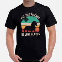 Weiner Dog Themed Clothes - Gifts for Dachshund Dog Lovers - Funny Canine Tee Shirts For Humans - I've Got Friends In Low Places Shirt - Black, Men