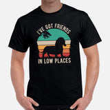 Weiner Dog Themed Clothes - Gifts for Dachshund Dog Lovers - Funny Canine Tee Shirts For Humans - I've Got Friends In Low Places Shirt - Black, Men
