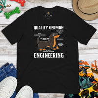 Weiner Dog Themed Clothes - Gifts for Dachshund Dog Lovers - Funny Canine Tee Shirts For Humans - Quality German Engineering T-Shirt - Black
