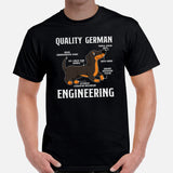 Weiner Dog Themed Clothes - Gifts for Dachshund Dog Lovers - Funny Canine Tee Shirts For Humans - Quality German Engineering T-Shirt - Black, Men