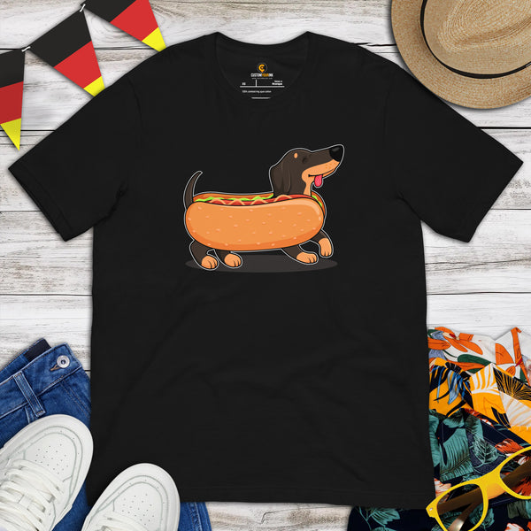 Weiner Dog Themed Clothes - Gifts for Dachshund Dog Moms, Dads & Lovers - Funny Canine Tee Shirts For Humans - Cute Sausage Dog T-Shirt - Black