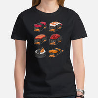 Weiner Dog Themed Clothes - Gifts for Dachshund Dog Moms, Dads & Lovers - Funny Canine Tee Shirts For Humans - Cute Sushi T-Shirt - Black, Women