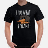 Weiner Dog Themed Clothes - Gifts for Dachshund Dog Moms, Dads & Lovers - Funny Canine Tee Shirts For Humans - I Do What I Want T-Shirt - Black, Men