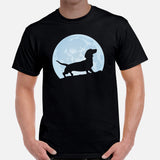 Weiner Dog Themed Clothes - Gifts for Dachshund Dog Moms, Dads & Lovers - Funny Canine Tee Shirts For Humans - Over The Moon T-Shirt - Black, Men