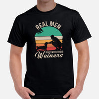 Weiner Dog Themed Clothes - Gifts for Dog Dads & Lovers - Funny Canine Tee Shirts For Humans - Real Men Play With Their Weiners T-Shirt - Black, Men