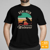 Weiner Dog Themed Clothes - Gifts for Dog Dads & Lovers - Funny Canine Tee Shirts For Humans - Real Men Play With Their Weiners T-Shirt - Black, Plus Size