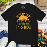 Weiner Dog Themed Clothes - Gifts for Dog Lovers - Funny Canine Tee Shirts For Humans - Hold My Drink. I Gotta Pet This Dog T-Shirt - Black