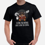 Weiner Dog Themed Clothes - Gifts for Dog Lovers - Funny Canine Tee Shirts For Humans - I Love My Books Like I Love My Coffee T-Shirt - Black, Men