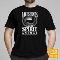 Weiner Dog Themed Clothes - Gifts for Dog Moms, Dads & Lovers - Canine Tee Shirts For Humans - Dachshunds Are My Spirit Animal T-Shirt - Black, Plus Size