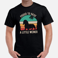 Weiner Dog Themed Clothes - Gifts for Dog Moms, Dads & Lovers - Canine Tee Shirts For Humans - Proud To Have A Little Weiner T-Shirt - Black, Men