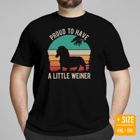 Weiner Dog Themed Clothes - Gifts for Dog Moms, Dads & Lovers - Canine Tee Shirts For Humans - Proud To Have A Little Weiner T-Shirt - Black, Plus Size